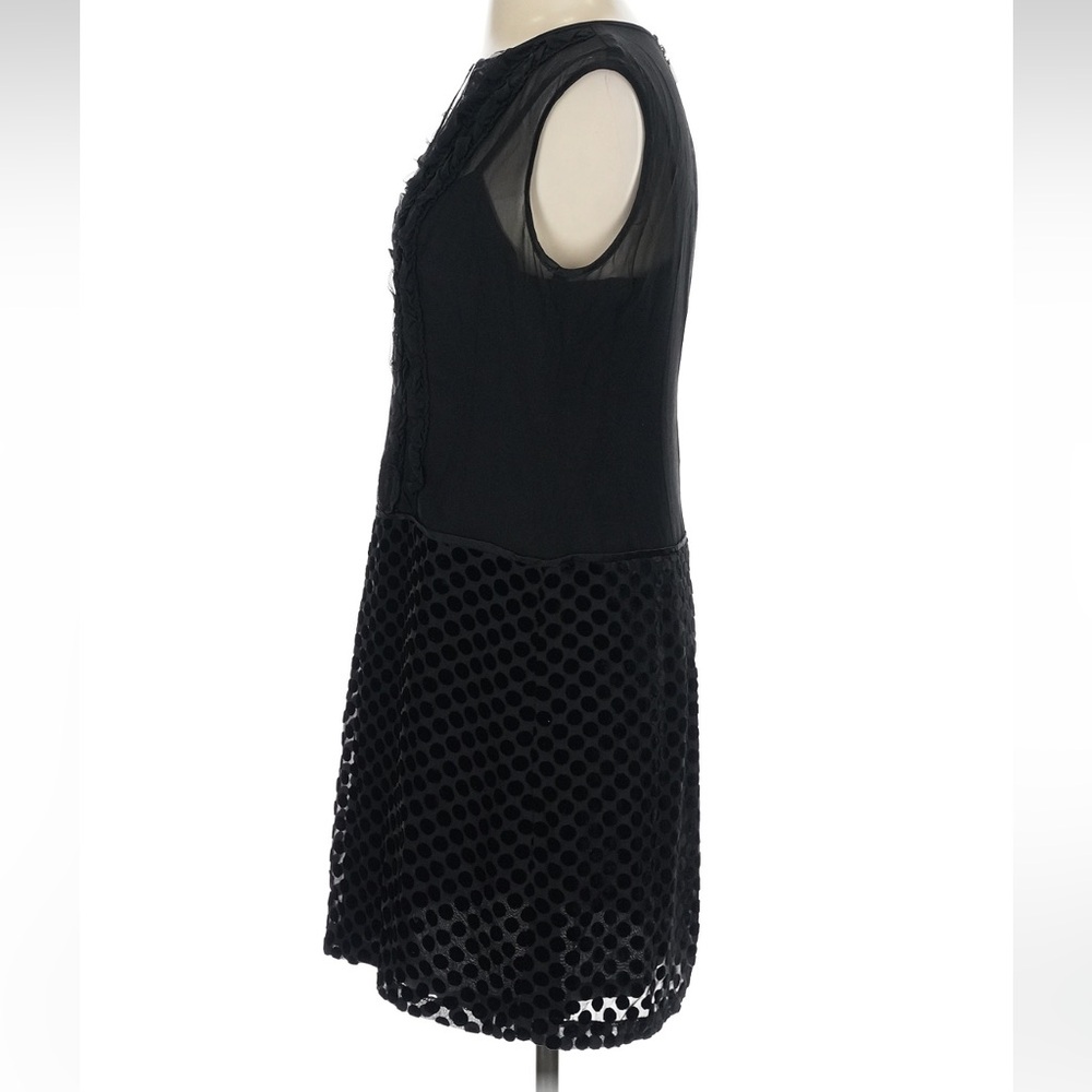 Vintage Nanette Lepore Silk Whimsigoth Black Polka Dot Mesh Goth Dress Size 4 - Picture 5 of 9
